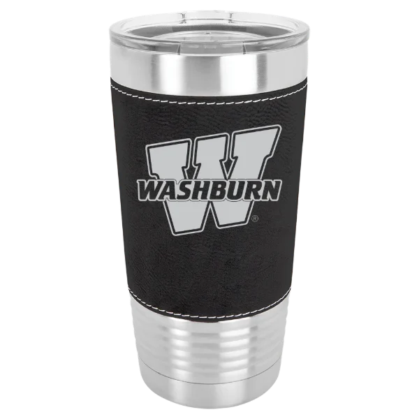 Washburn University Polar Camel 20 oz. Leatherette Grip Tumbler with Standard Lid