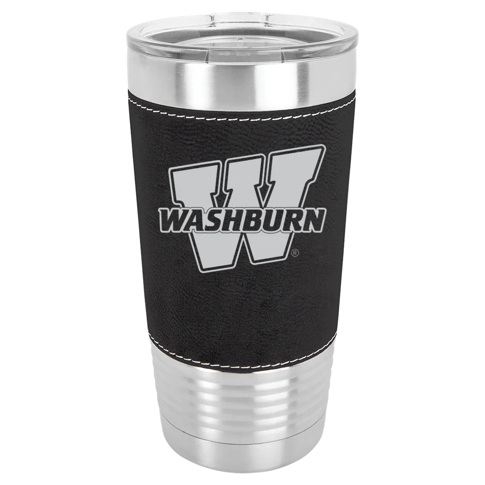 Washburn University Polar Camel 20 oz. Leatherette Grip Tumbler with Standard Lid