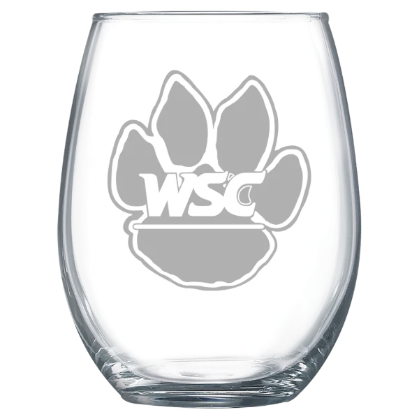 Wayne State College (Nebraska) Polar Camel 15 oz. Stemless Wine Glass