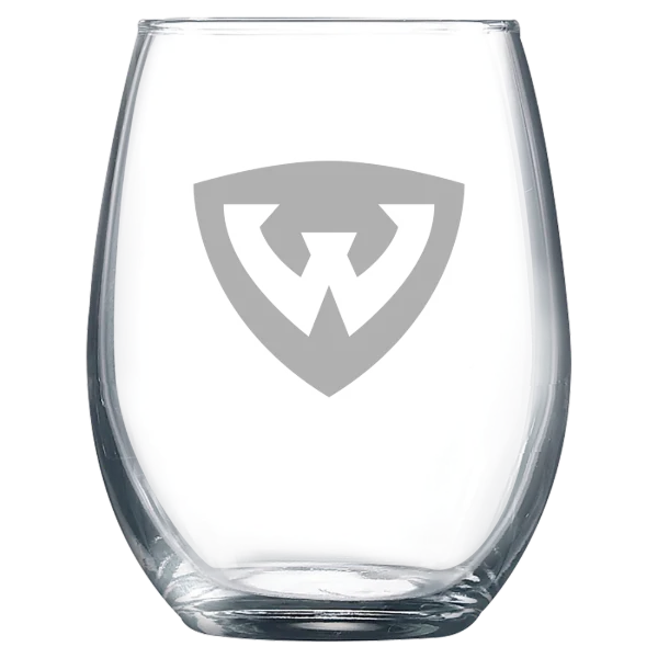 Wayne State University (Michigan) Polar Camel 9 oz. Stemless Wine Glass