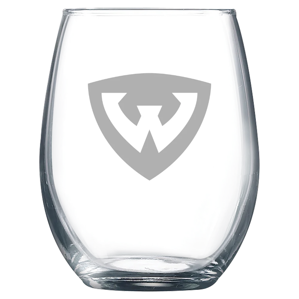 Wayne State University (Michigan) Polar Camel 9 oz. Stemless Wine Glass