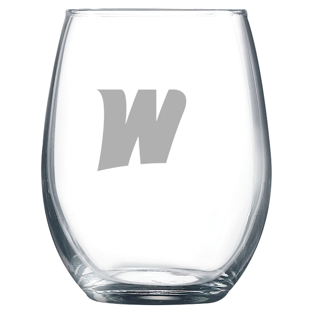 West Liberty University Polar Camel 9 oz. Stemless Wine Glass