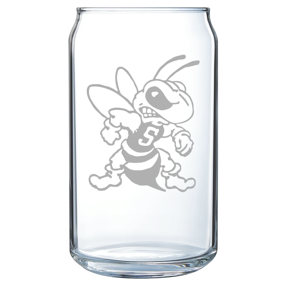 West Virginia State University Polar Camel 16 oz. Can Glass