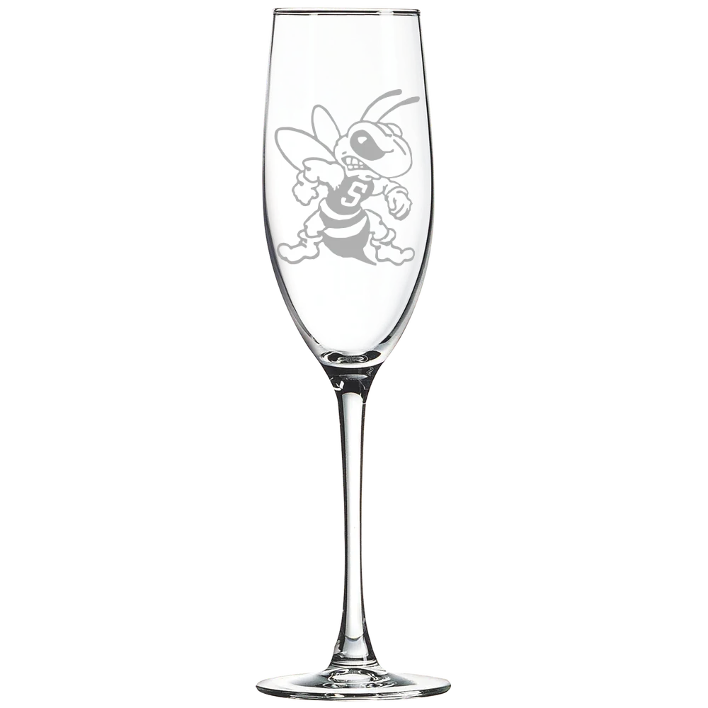 West Virginia State University Polar Camel 8 oz. Champagne Flute