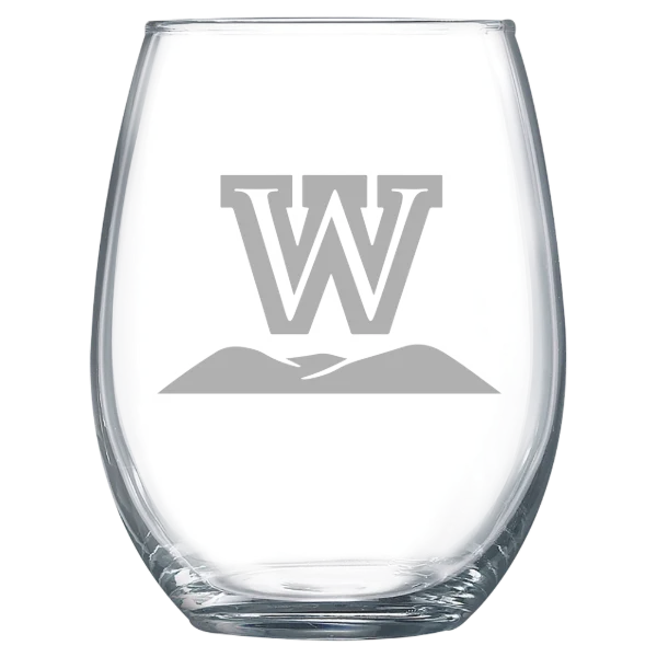West Virginia Wesleyan College Polar Camel 15 oz. Stemless Wine Glass