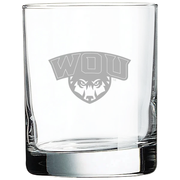 Western Oregon University Polar Camel 10 1/2 oz. On The Rocks Glass