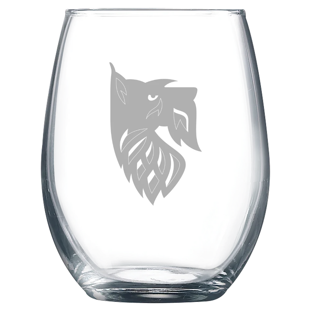 Agnes Scott College Polar Camel 9 oz. Stemless Wine Glass