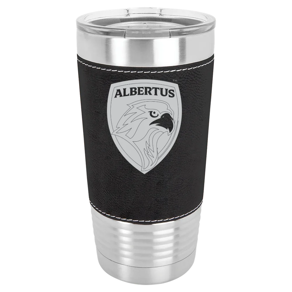 Albertus Magnus College Polar Camel 20 oz. Leatherette Grip Tumbler with Standard Lid