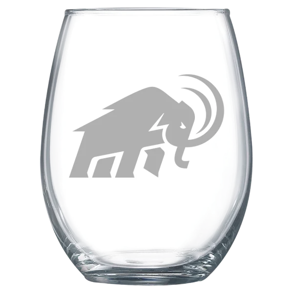 Amherst College Polar Camel 15 oz. Stemless Wine Glass