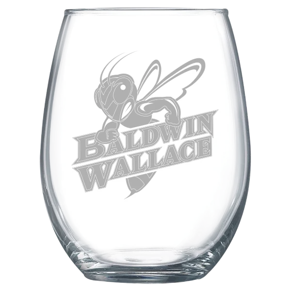 Baldwin Wallace University Polar Camel 15 oz. Stemless Wine Glass