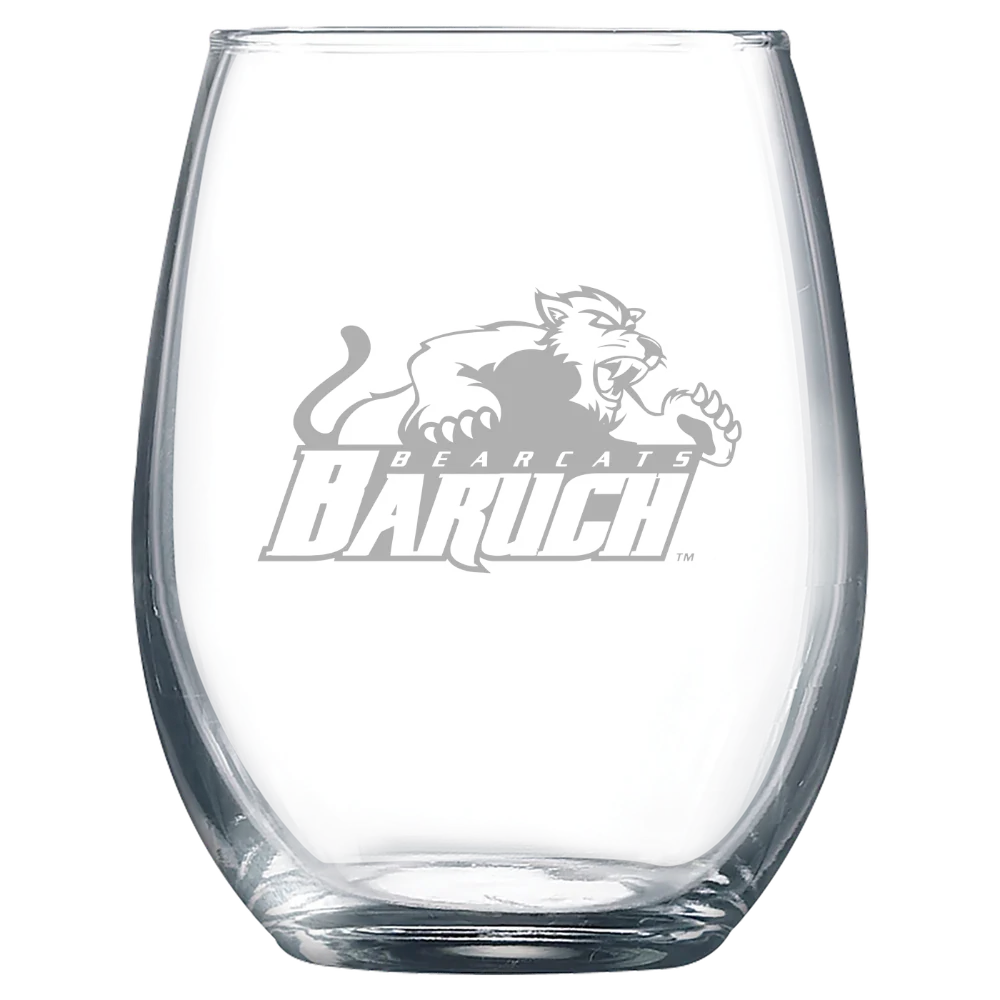 Baruch College Polar Camel 9 oz. Stemless Wine Glass