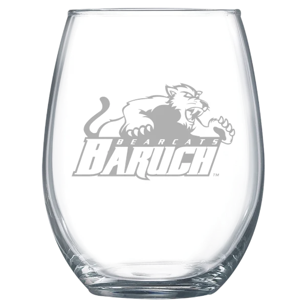 Baruch College Polar Camel 15 oz. Stemless Wine Glass