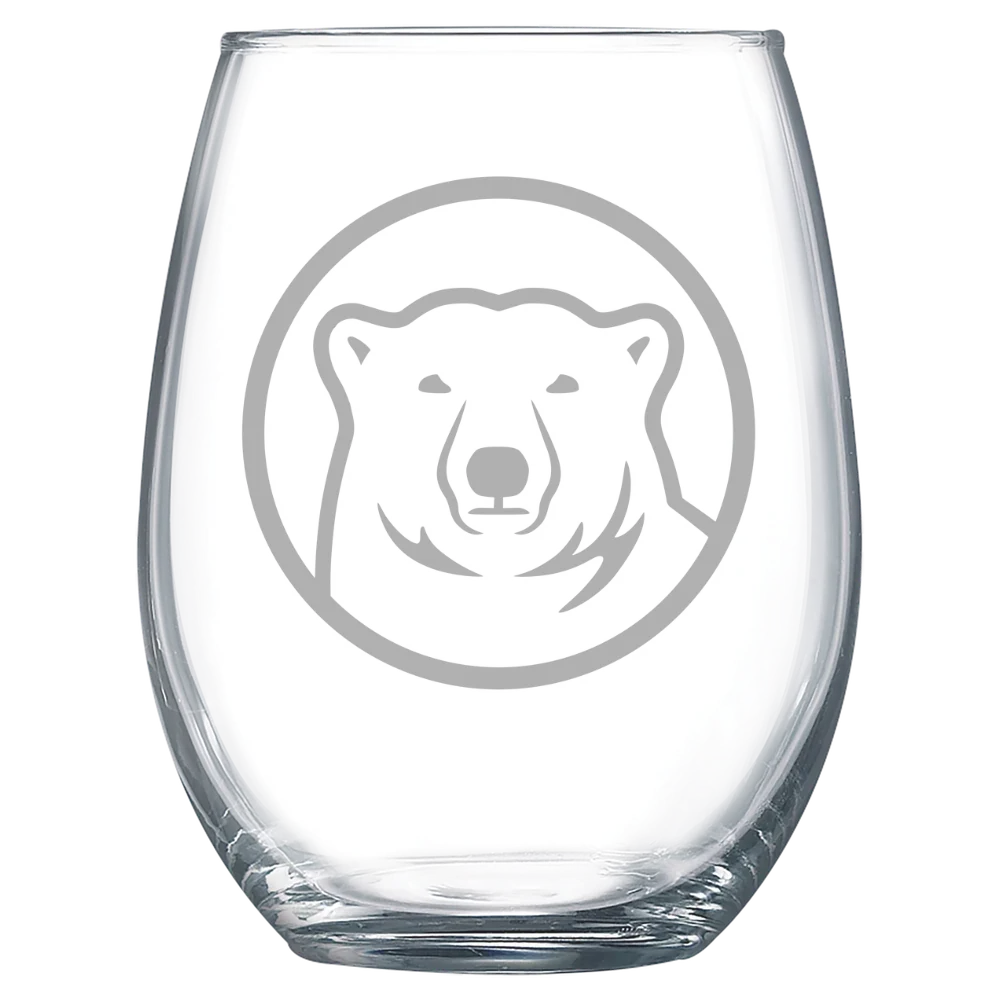 Bowdoin College Polar Camel 15 oz. Stemless Wine Glass