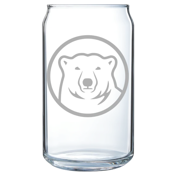 Bowdoin College Polar Camel 16 oz. Can Glass