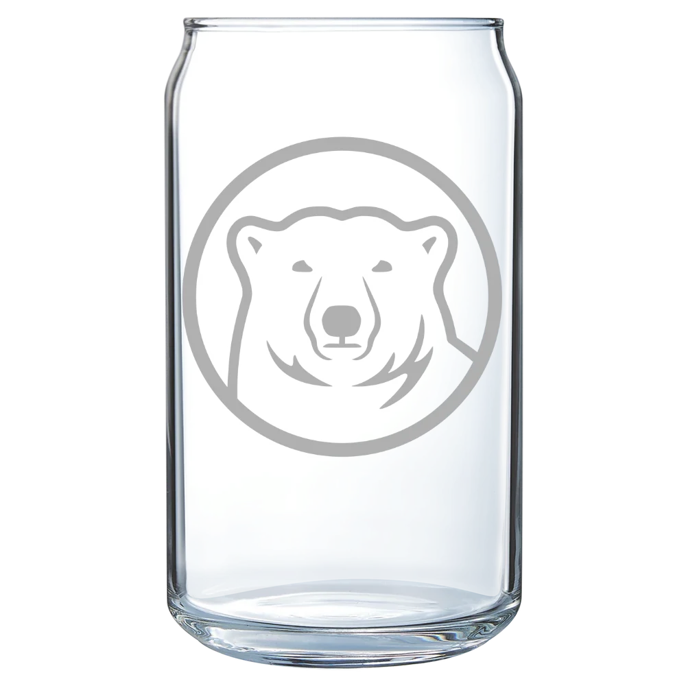 Bowdoin College Polar Camel 16 oz. Can Glass