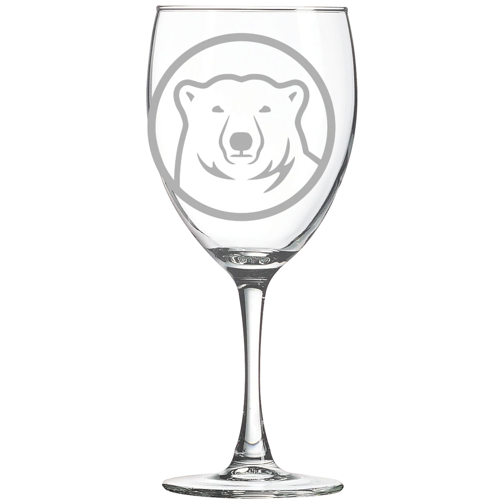 Bowdoin College Polar Camel 10 1/2 oz. Wine Glass