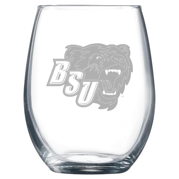 Bridgewater State University Polar Camel 9 oz. Stemless Wine Glass