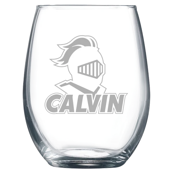 Calvin University Polar Camel 9 oz. Stemless Wine Glass