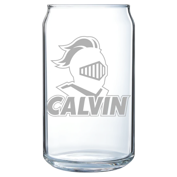 Calvin University Polar Camel 16 oz. Can Glass
