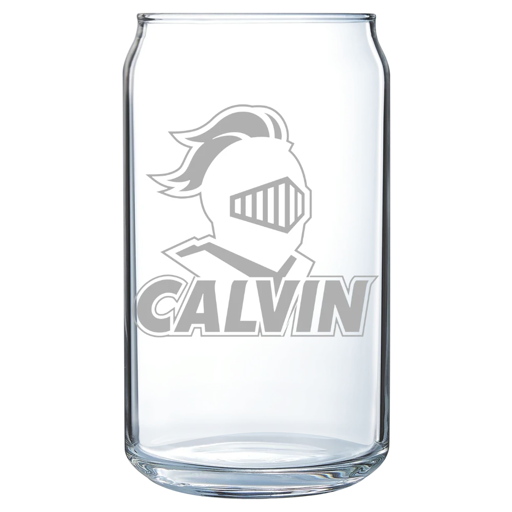 Calvin University Polar Camel 16 oz. Can Glass