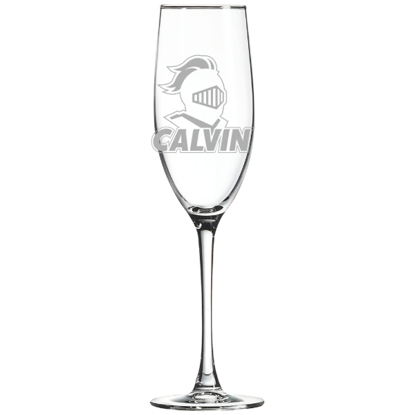 Calvin University Polar Camel 8 oz. Champagne Flute