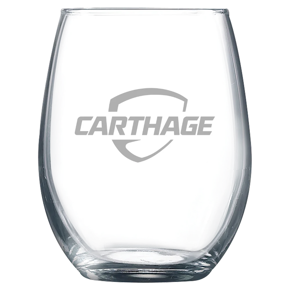 Carthage College Polar Camel 9 oz. Stemless Wine Glass