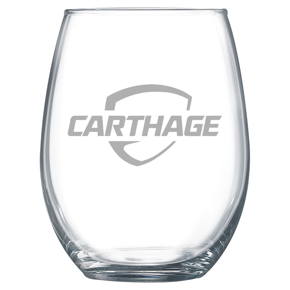 Carthage College Polar Camel 15 oz. Stemless Wine Glass