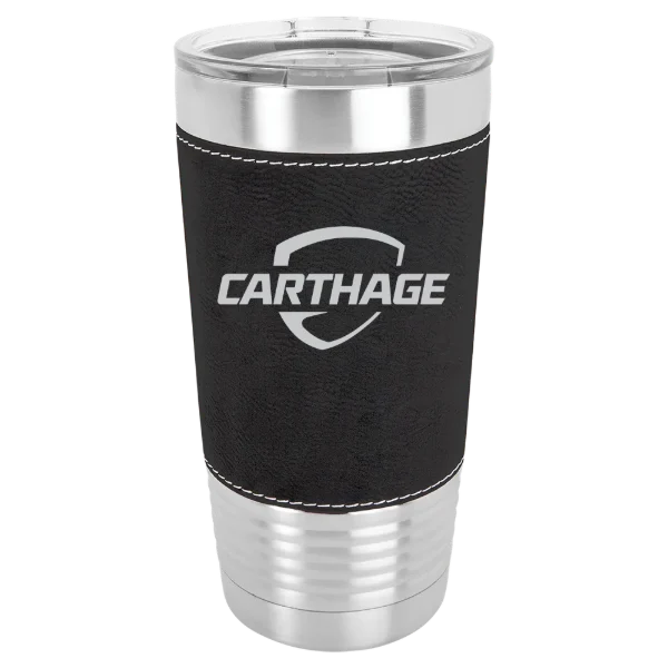 Carthage College Polar Camel 20 oz. Leatherette Grip Tumbler with Standard Lid