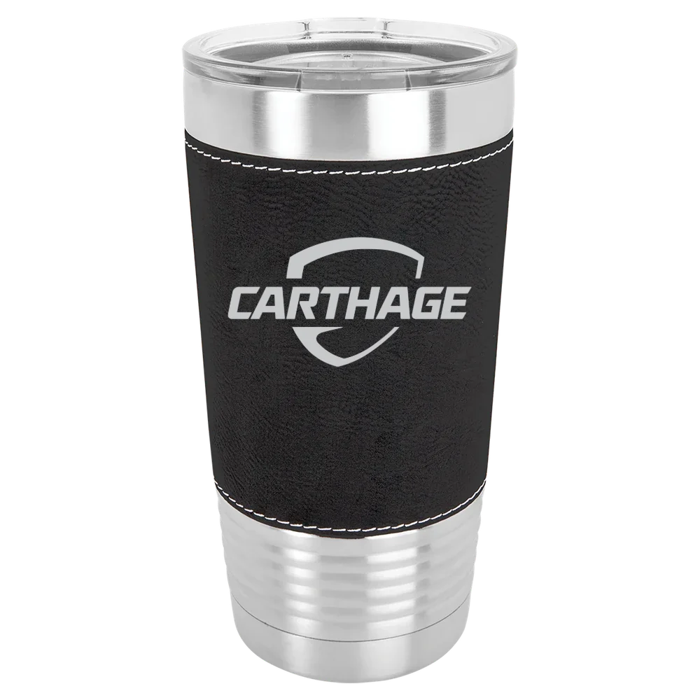 Carthage College Polar Camel 20 oz. Leatherette Grip Tumbler with Standard Lid