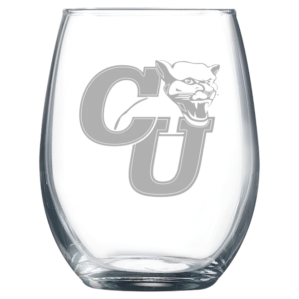 Clark University (Massachusetts) Polar Camel 9 oz. Stemless Wine Glass