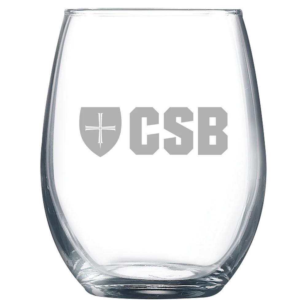 College of Saint Benedict Polar Camel 9 oz. Stemless Wine Glass