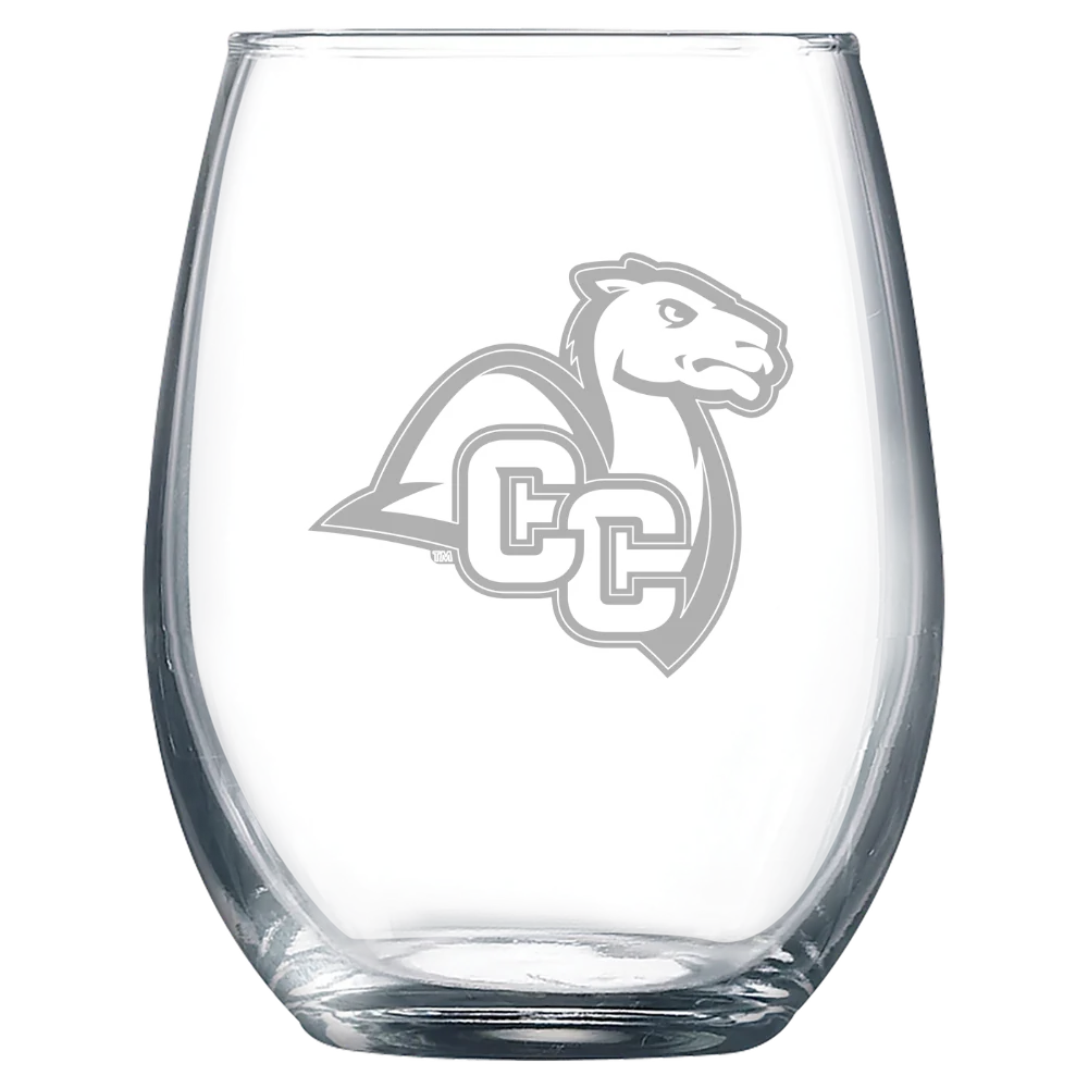 Connecticut College Polar Camel 9 oz. Stemless Wine Glass