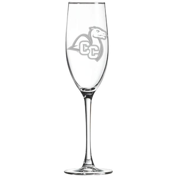 Connecticut College Polar Camel 8 oz. Champagne Flute