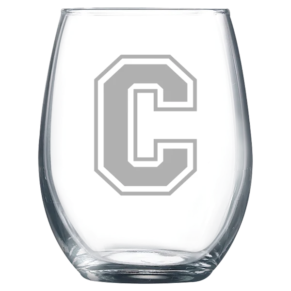 Cornell College Polar Camel 9 oz. Stemless Wine Glass