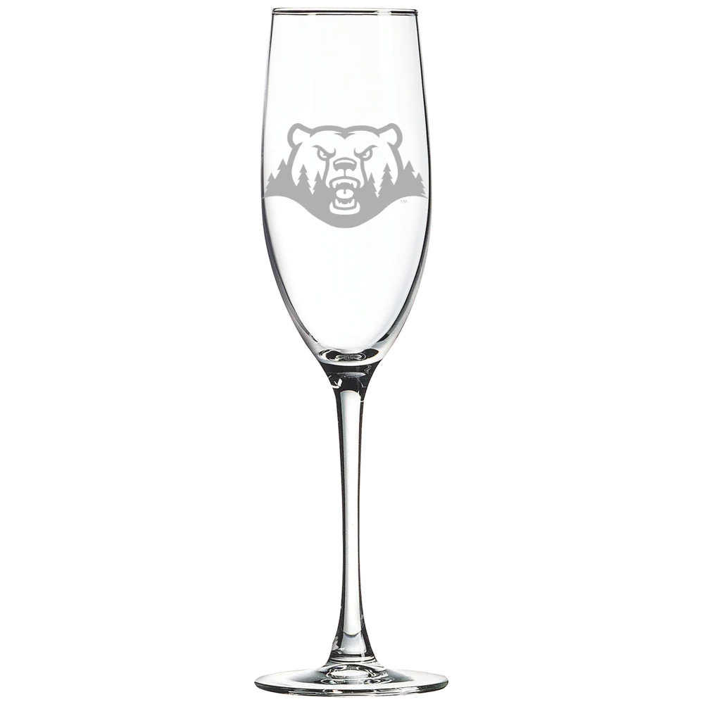 Crown College (Minnesota) Polar Camel 8 oz. Champagne Flute