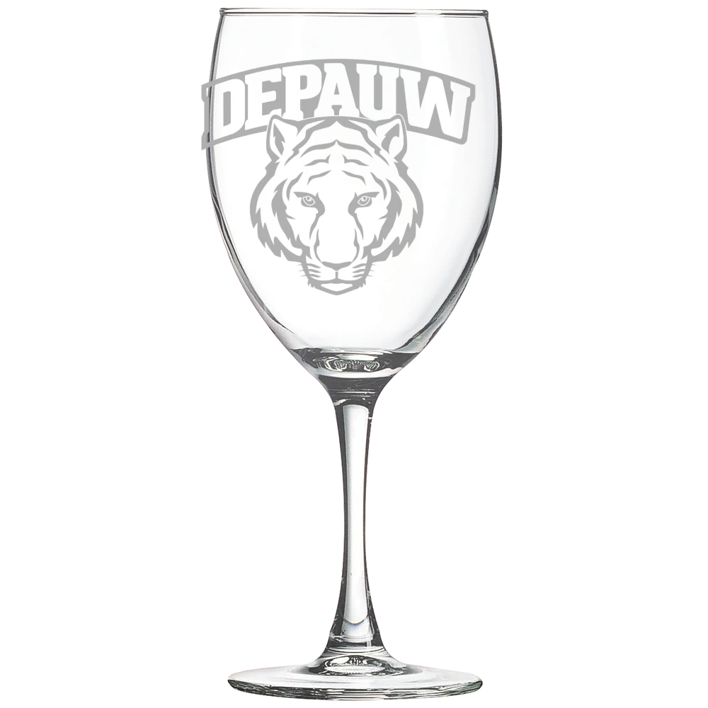 DePauw University Polar Camel 10 1/2 oz. Wine Glass
