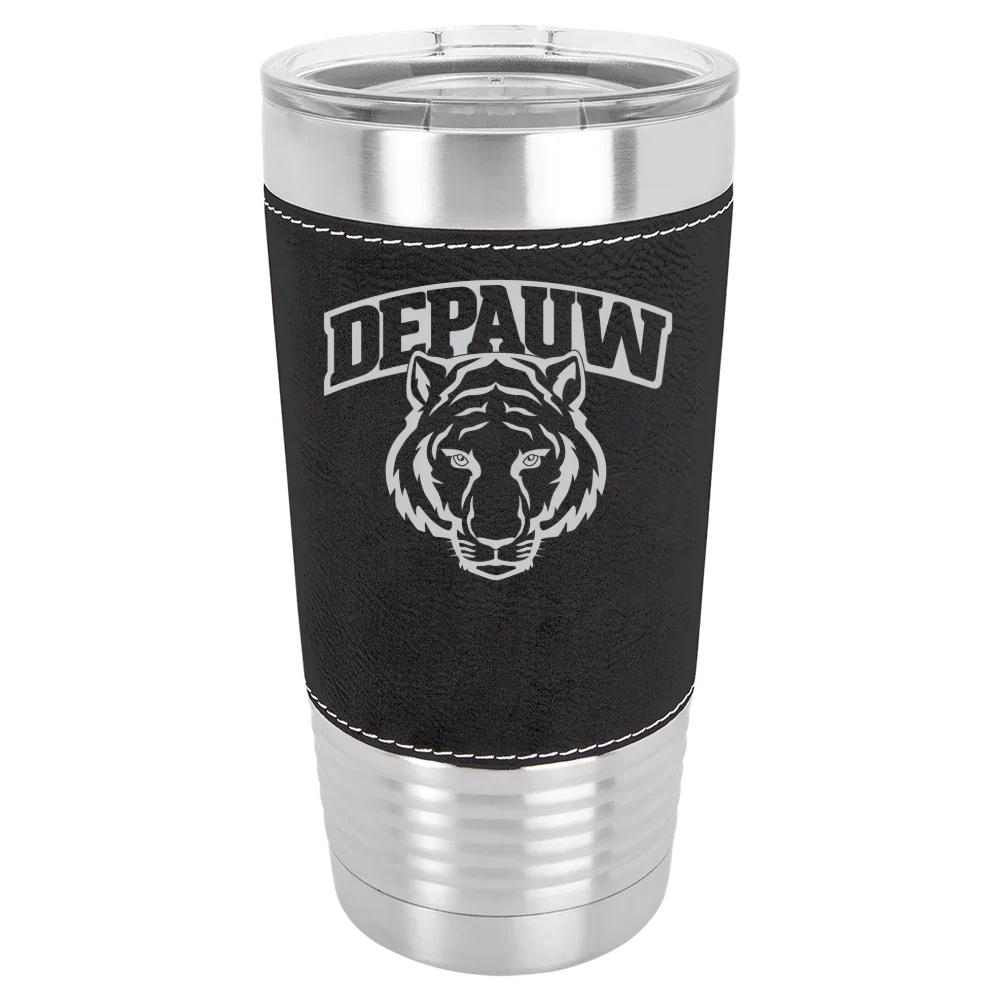 DePauw University Polar Camel 20 oz. Leatherette Grip Tumbler with Standard Lid