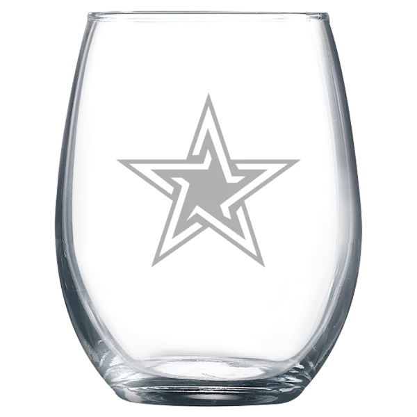 Dominican University (Illinois) Polar Camel 9 oz. Stemless Wine Glass
