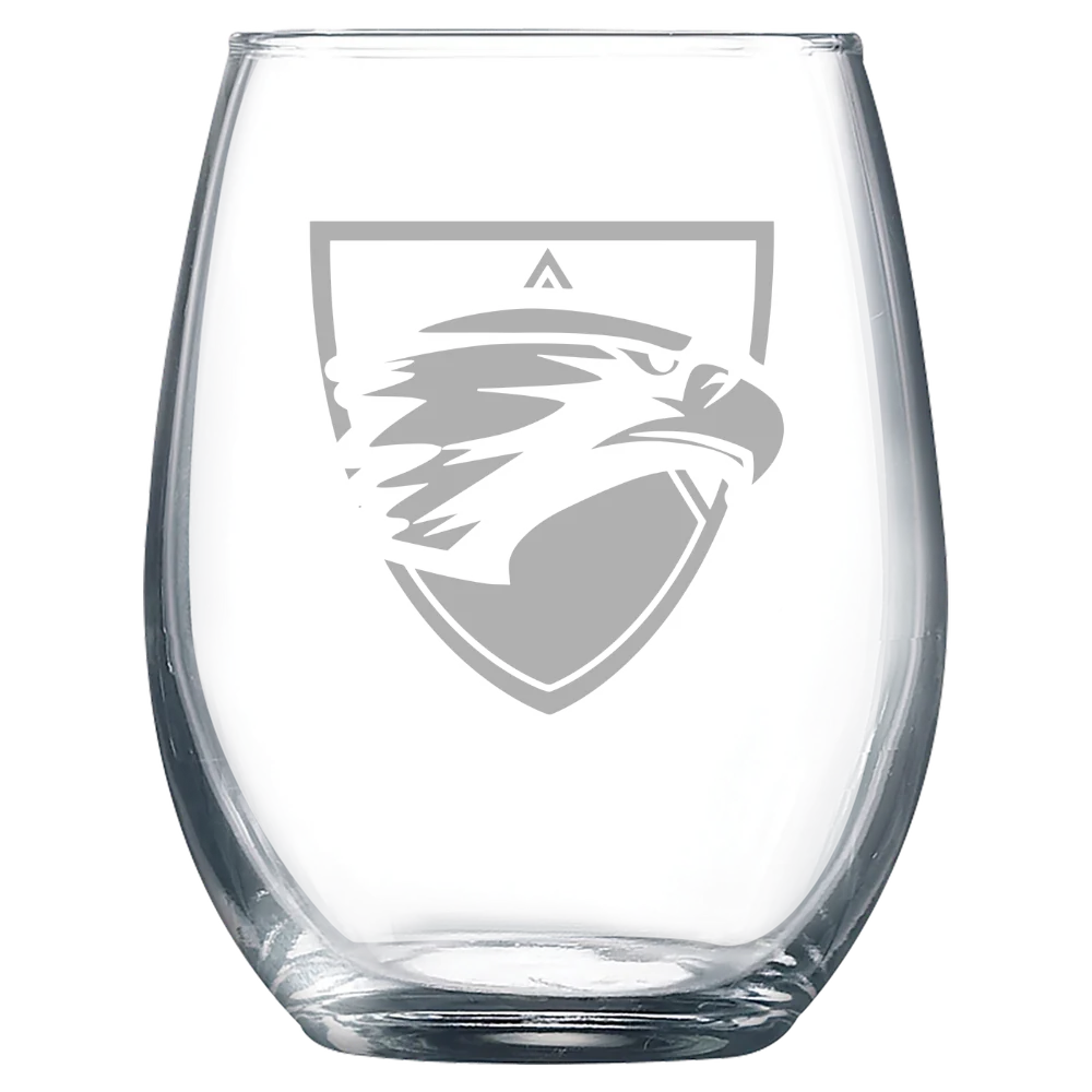 Edgewood University Polar Camel 9 oz. Stemless Wine Glass
