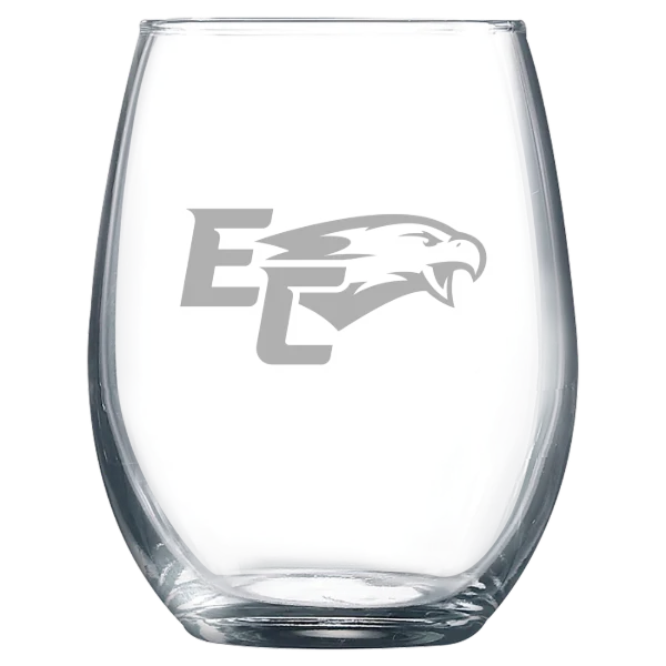 Elmira College Polar Camel 9 oz. Stemless Wine Glass