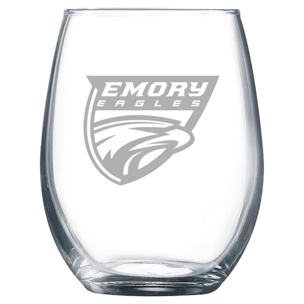 Emory University Polar Camel 9 oz. Stemless Wine Glass