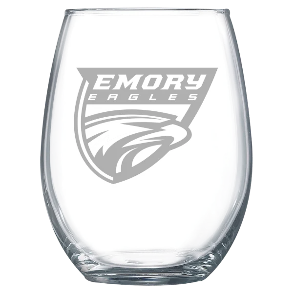 Emory University Polar Camel 15 oz. Stemless Wine Glass