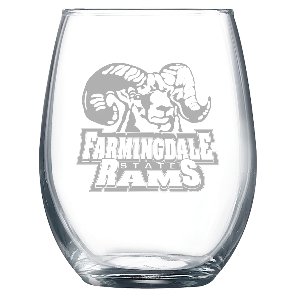 Farmingdale State College Polar Camel 9 oz. Stemless Wine Glass