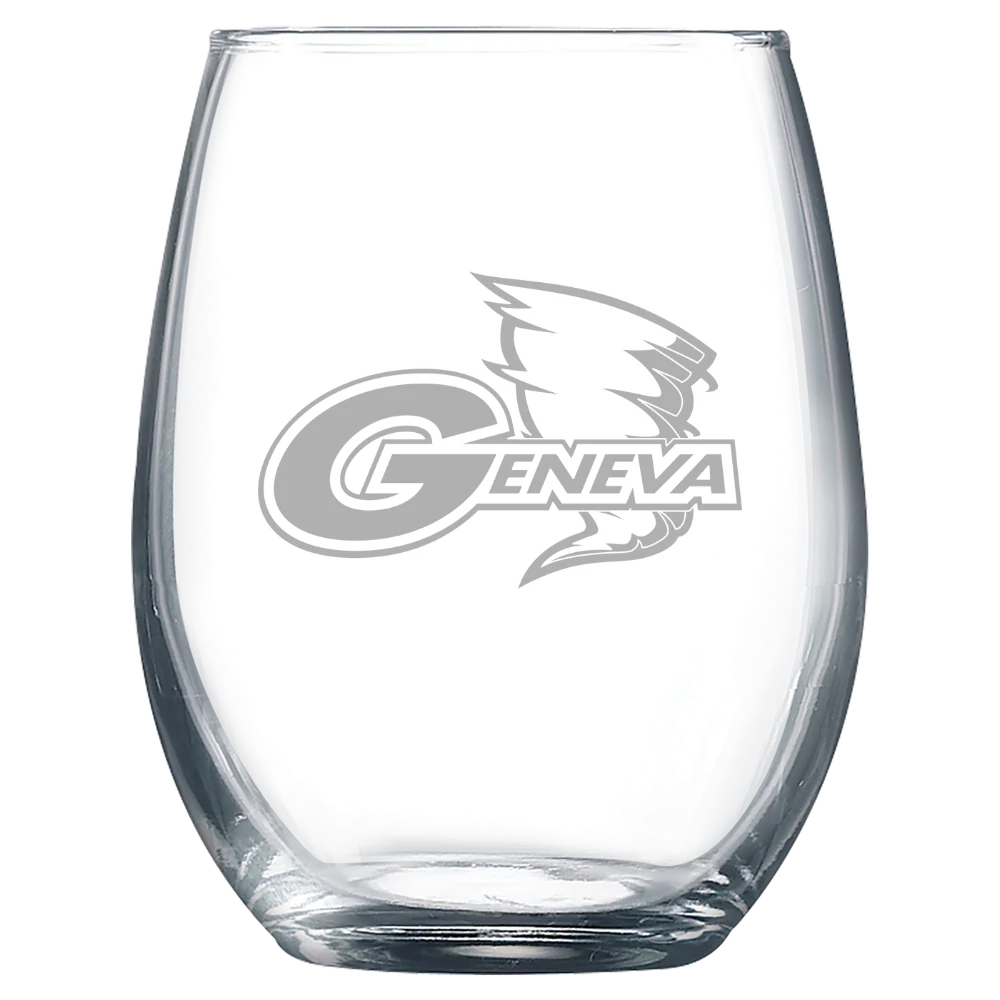 Geneva College Polar Camel 9 oz. Stemless Wine Glass