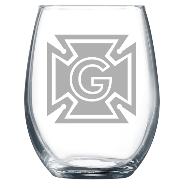 Grinnell College Polar Camel 9 oz. Stemless Wine Glass