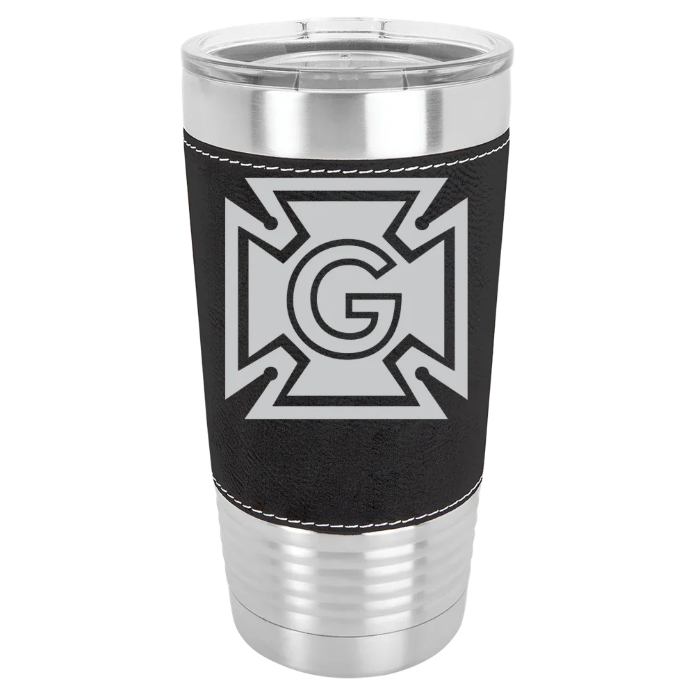 Grinnell College Polar Camel 20 oz. Leatherette Grip Tumbler with Standard Lid