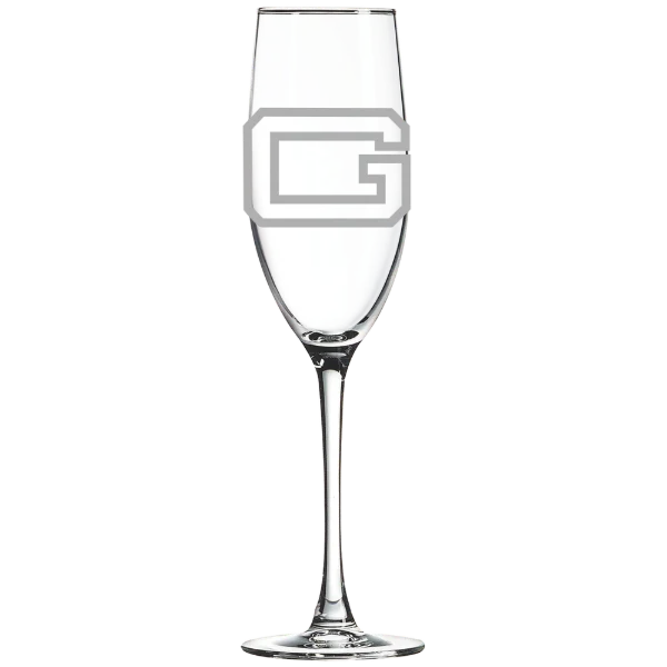 Guilford College Polar Camel 8 oz. Champagne Flute