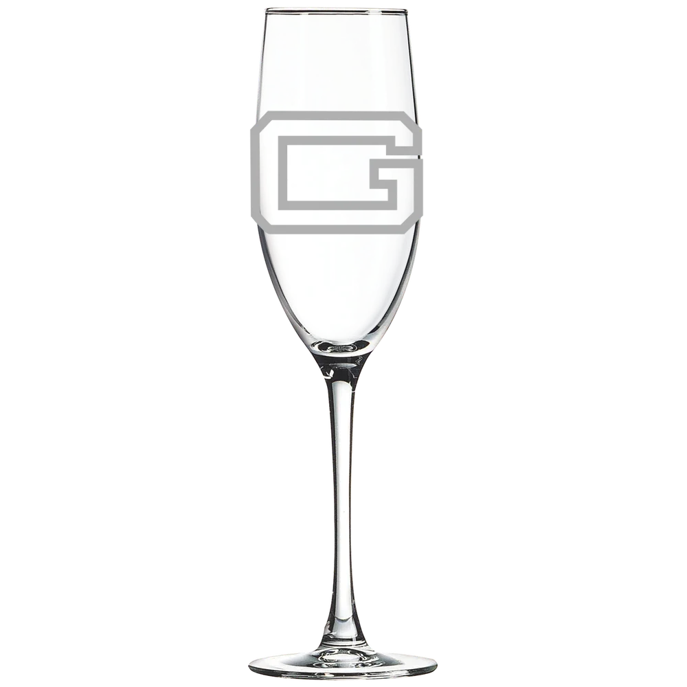 Guilford College Polar Camel 8 oz. Champagne Flute