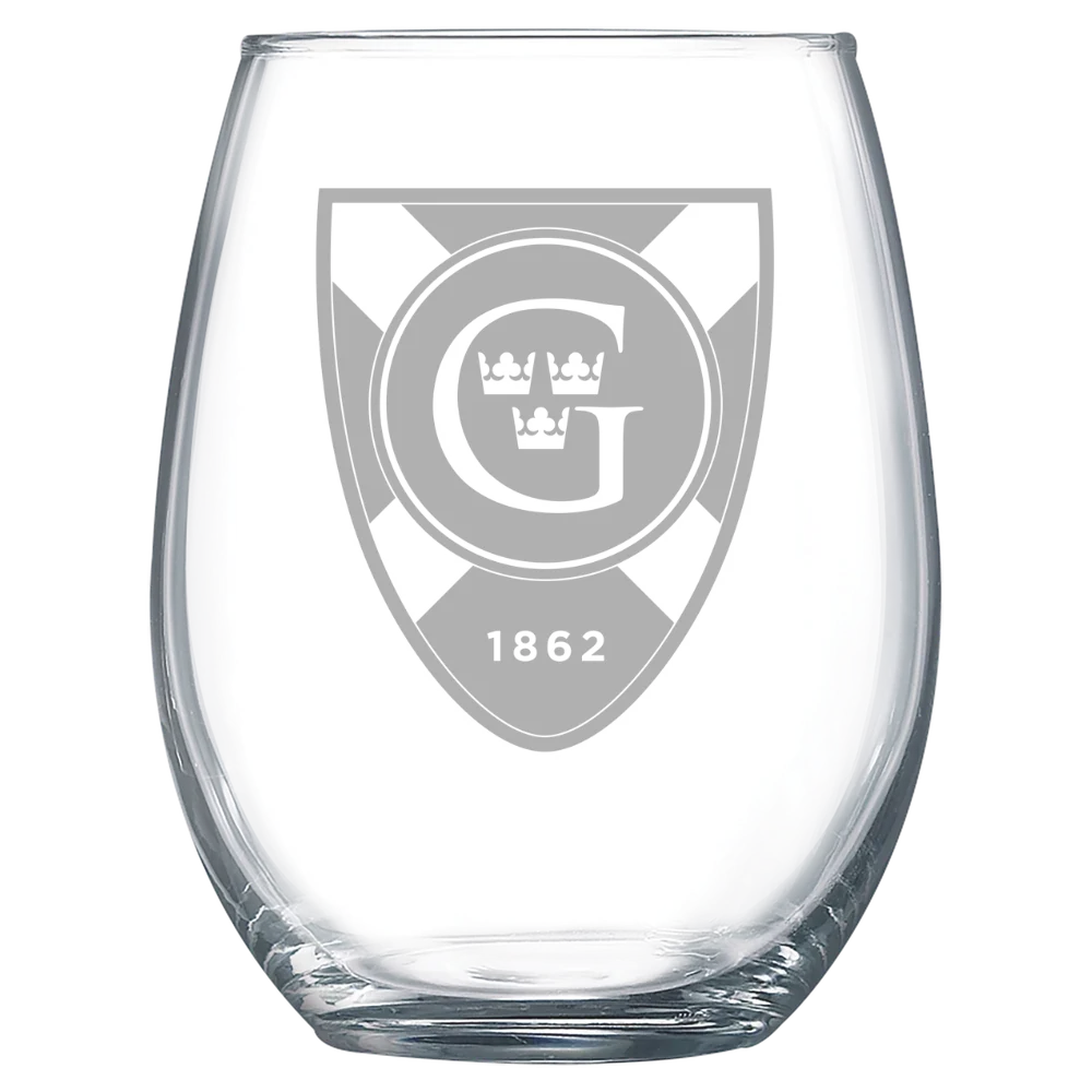 Gustavus Adolphus College Polar Camel 15 oz. Stemless Wine Glass