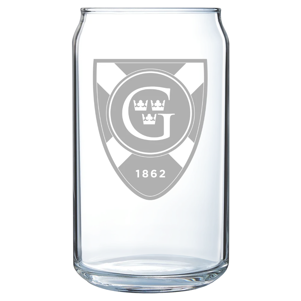Gustavus Adolphus College Polar Camel 16 oz. Can Glass